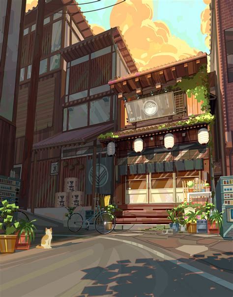Aesthetic Anime Coffee Shop Wallpaper Canvas Goose