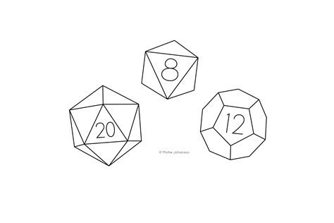 Printable 12 Sided Paper Dice Bw Tab 350w 12 Sided Dice Paper