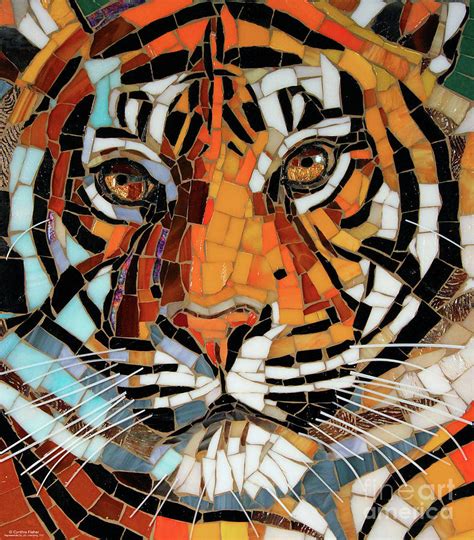 Tiger Glass Mosaic Painting By Cynthie Fisher Pixels