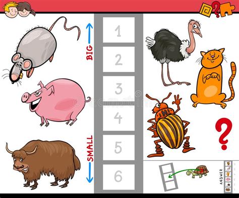 Big Small Animals Game Children Stock Illustrations 77 Big Small
