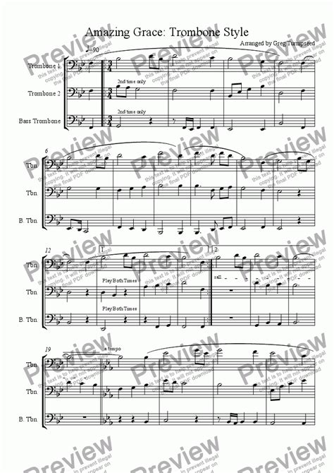 Amazing Grace: Trombone Style - Download Sheet Music PDF file