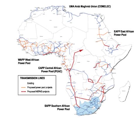 Map Of African Electricity Grid Africanstan National Energy Grids