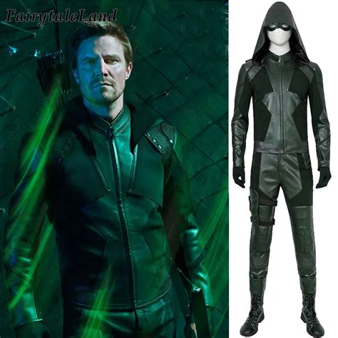 Green Arrow Season 8 Cosplay Suit Costume Outfit Adult Superhero Arrow