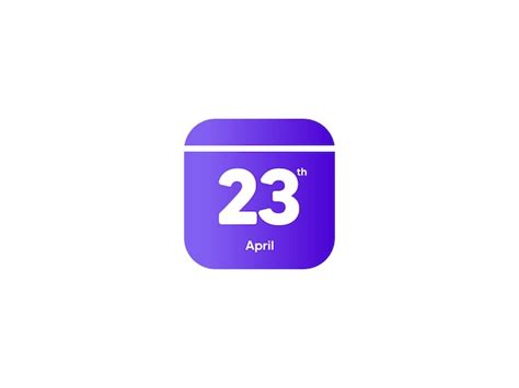 Premium Vector 23th April Calendar Date Month Icon With Gradient