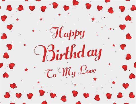 Happy Birthday To My Love Lettering Background With Hearts 2154031