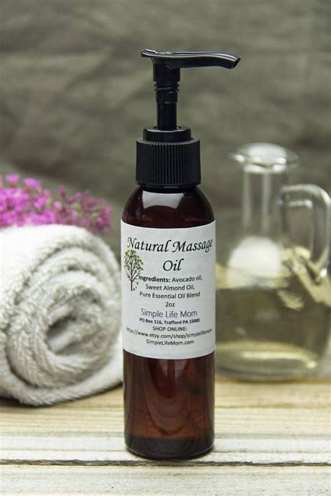 Natural Massage Oil Essential Oil Massage Oil For Muscle Etsy