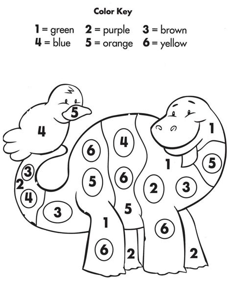 Color by number worksheet kindergarten