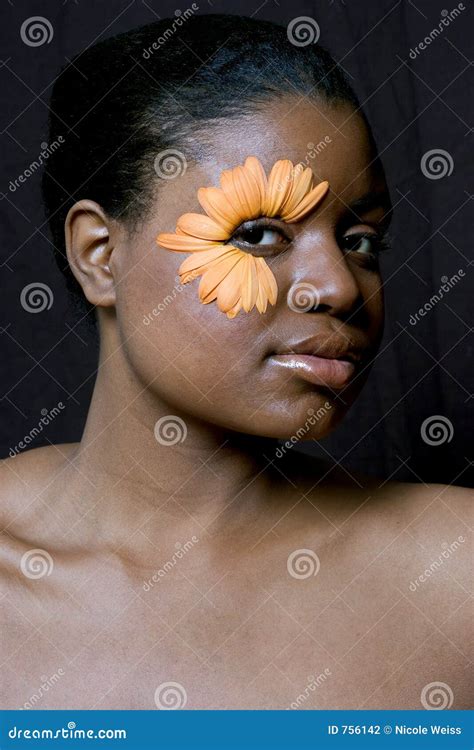 Flower Girl Stock Photo Image Of Stare African Beauty