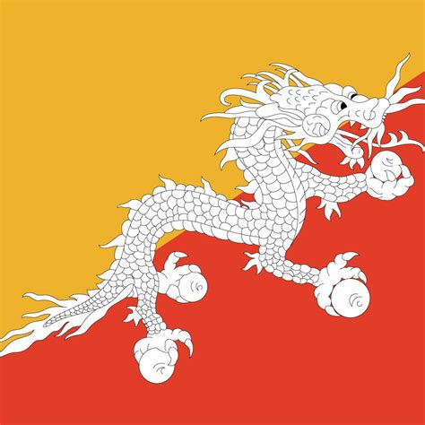 Bhutanischen Flagge Abbildung Und Bedeutung Flagge Von Bhutan Country