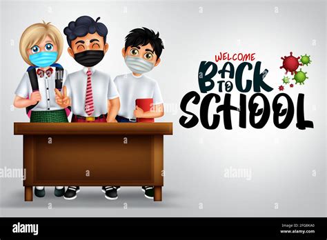 Back To School Character Vector Banner Design Welcome Back To School
