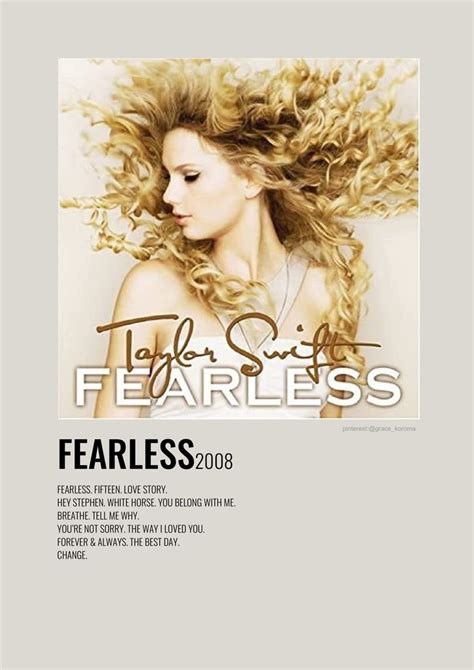 Album Poster Taylor Swift Album Cover Taylor Swift Fearless Album Taylor Swift Songs