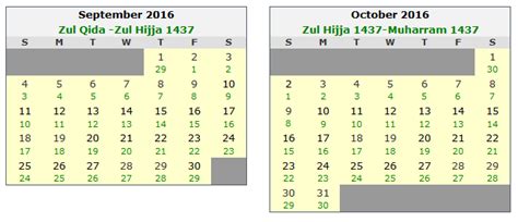 Find out key dates in the islamic calendar for 2021. Islamic Calendar 2015 - 2016 | Hijri Calendar
