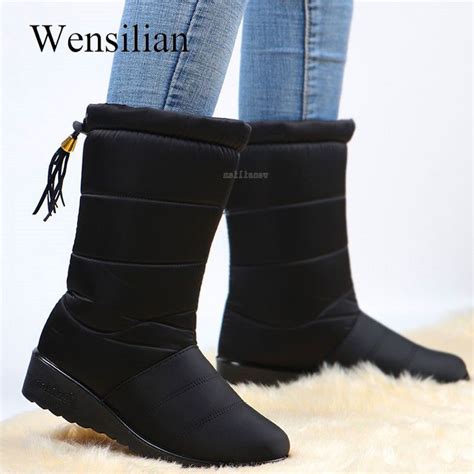 botas impermeables de invierno para mujer botas a media pantorrilla calzado aislante para