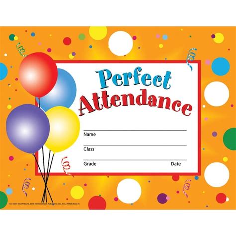 Hayes Perfect Attendance Certificates And Reward Seals 85 In X 11