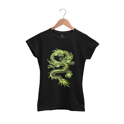 Dragon Printed Round Neck Black T Shirts