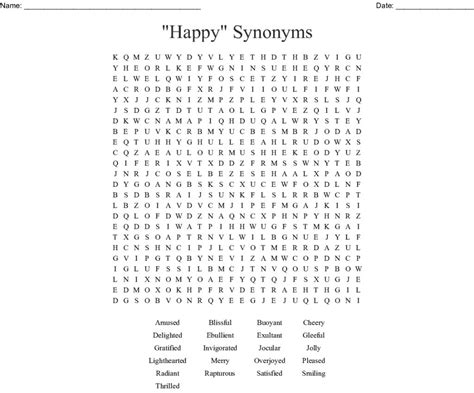 Happy Thoughts Word Search Wordmint Word Search Printable