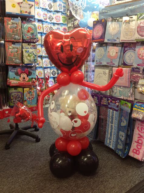 Stuffed Valentines T Inside A Balloon Hamper