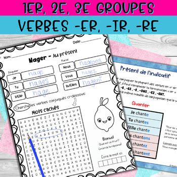 French Verbs In Er Ir Re Irregular Verbs Present Tense Conjugation