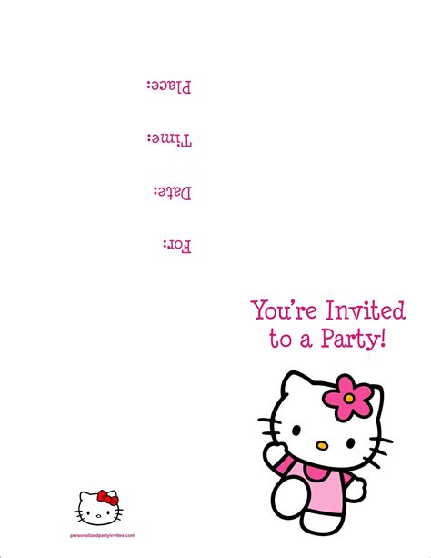Hello Kitty Free Printable Birthday Party Invitation Personalized Party