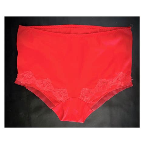 Red Nylon Vintage Panties By Taylor Wood Big High Waisted Etsy Finland