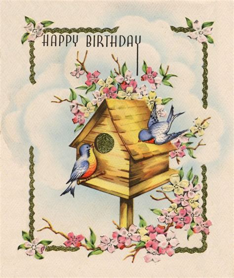 Pin by Violet Irisovna on Vintage Cards | Vintage birthday cards, Vintage birds, Vintage ...