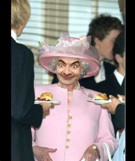Mr Bean Rowan Atkinson Queen Elizabeth Ii Photoshops Mr Bean