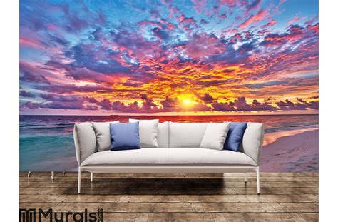 Sunset Over Ocean Wall Mural Lieux Visiter Decoration Et Lieux
