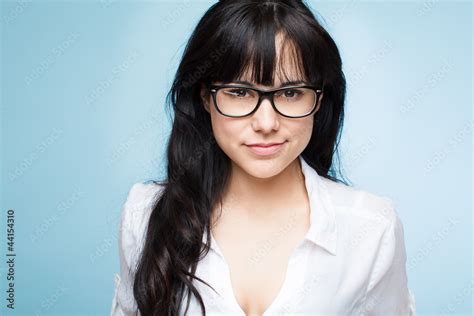 Sexy Young Woman Secretary Wearing Glasses Stock Foto Adobe Stock