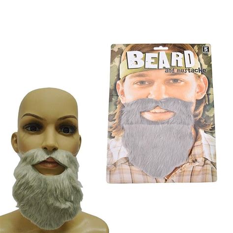 【giảm 50 】 Funny Costume Party Male Man Halloween Beard Facial Hair Disguise Game Grey Mustache