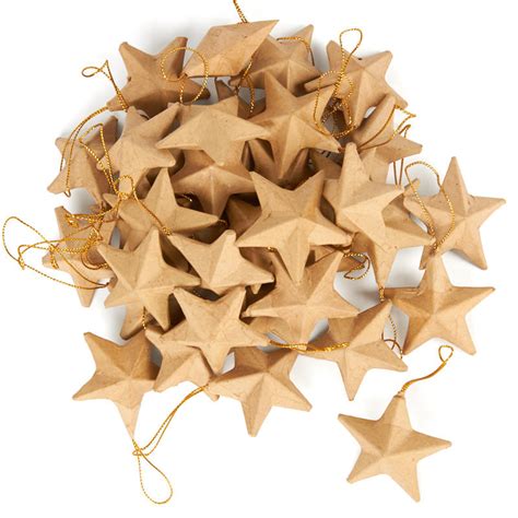 Bulk Paper Mache Dimensional Star Ornaments Paper Mache Basic Craft