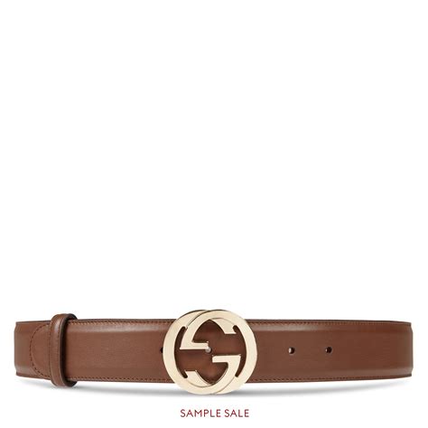 Leather Belt With Interlocking G Gucci Womens Casual 370543ap00g2548