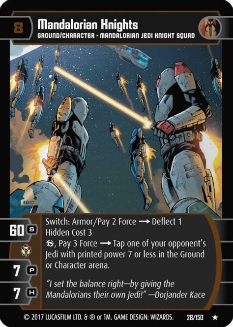Another warrior emerges in the star wars™ galaxy: Mandalorian Knights Card - Star Wars Trading Card Game