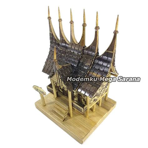Untuk yang pertama kita buat skema rumah yang akan kita susun menjadi miniatur rumah. Jual Miniatur Rumah Adat Minangkabau Rumah Gadang dari ...