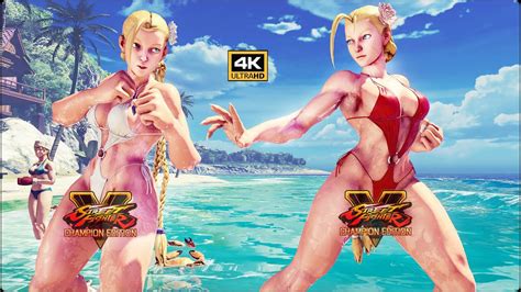Street Fighter V Cammy Swimsuit Mod 4k Cpu Vs Cpu Max Difficulty 5 Battles No Hud Youtube