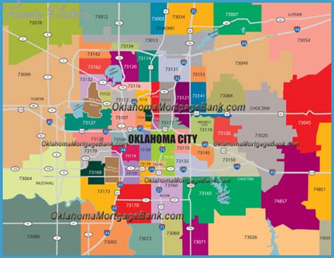 Oklahoma City Metro Map Travelsfinderscom