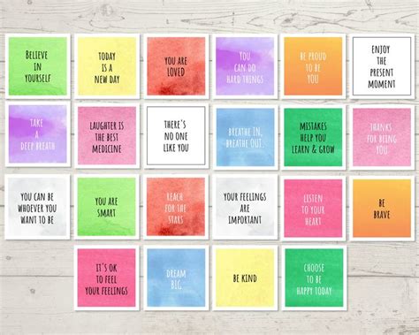 Printable Positivity Cards Mini Affirmations Cards And Encouragement
