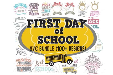 First Day Of School Svg In Svgdxfepspng Ohmycuttables