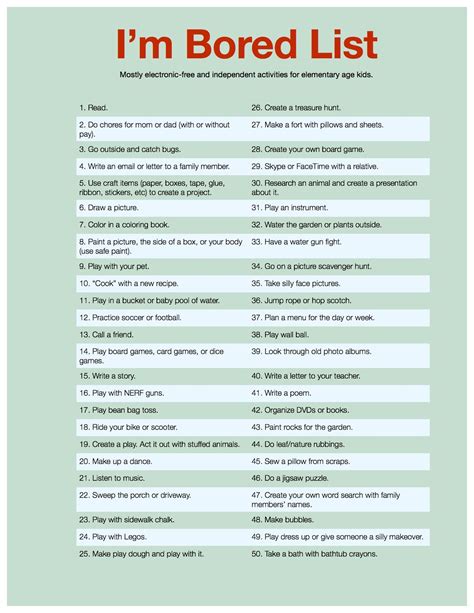 50 Activities For Bored Kids The Im Bored List Bored