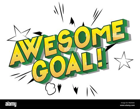 Awesome Goal Vector Illustrated Comic Book Style Phrase On Abstract