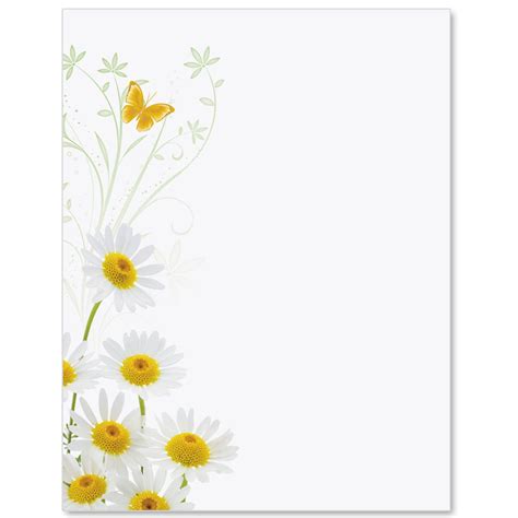 White Daisies Border Papers In 2022 Borders For Paper Floral Border
