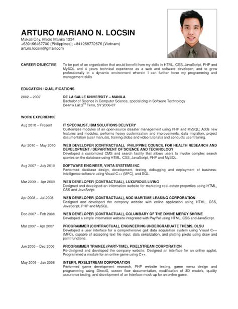resume  fresh graduate  business