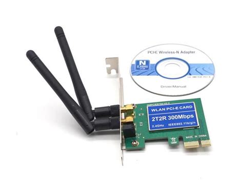 On a mac, connect the antenna cable to the back of the card and plug the card into the board. PCIe Wireless 300Mbps Internal PCIe WiFi Card PCI Express Network Card For PC Desktop 2.4 GHz ...