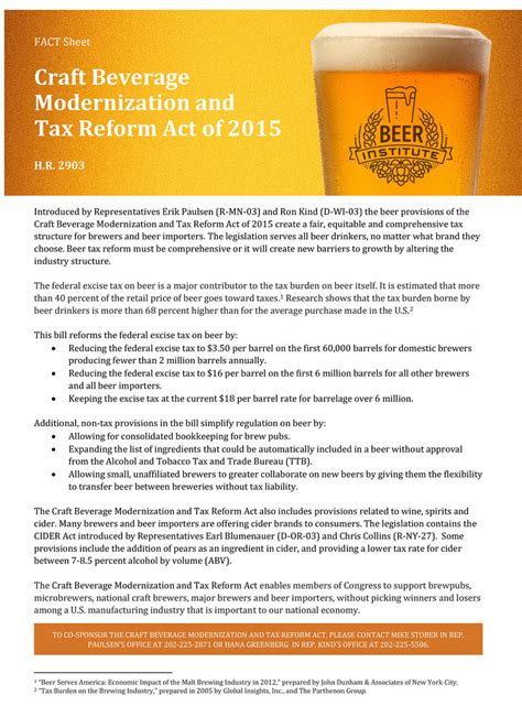 We did not find results for: Craft Beer Modernization & Tax Relief Act of 2015/2016 ...