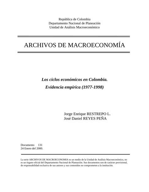 Pdf Archivos De MacroeconomÍa€¦ · La Serie Archivos De Macroeconomia Es Un Medio De La Unidad