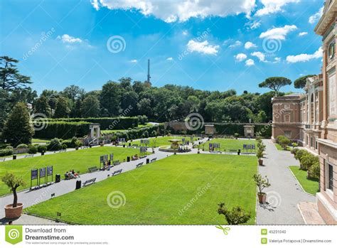 People Are Relaxing In Parc Complex Inside Vatican Museums Editorial