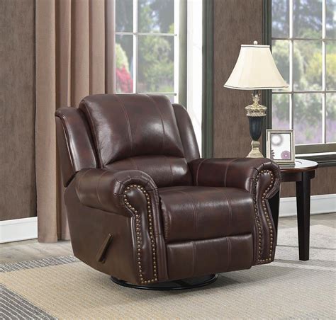 Coaster 650163 Home Furnishings Leather Rocker Recliner With Swivel