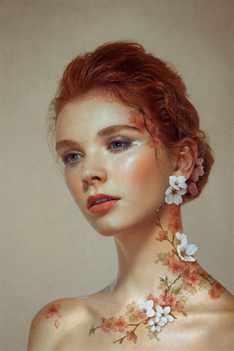 Wearing Cherry Blossoms On Behance Art Reference Photos Portrait Face