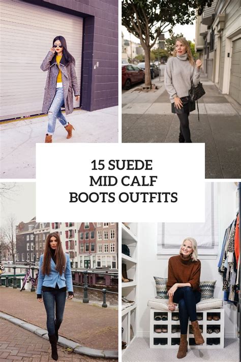 15 Looks With Suede Mid Calf Boots For Ladies Styleoholic