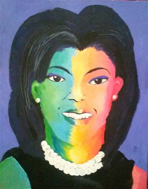 Michelle Obama Color Effect Painting By Kendya Battle Fine Art America