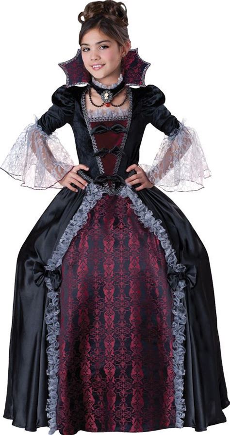 Vampiress Of Versailles Child Costume Girls Scary Movie Theme Party